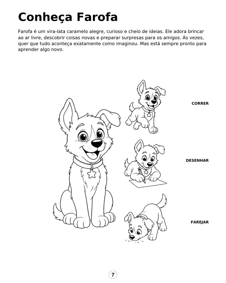 Atividade de Farofa com instrução visual clara